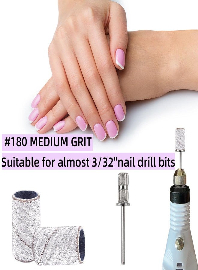 TKYZMS 100 Pcs (180 Grit White)Sanding Bands Nail Drill Bit with 0.31in diameter,Nail Drill Bits Extreme Fine Grit Sanding Band,Sanding Belt Upgrade Mandrel Bits,Professional Nail Drill Bit for Acrylic Nails - Image 5